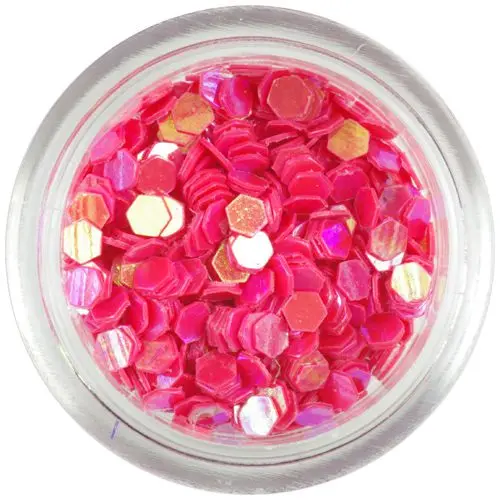 Confetti decorativ - 3mm, hexagoane roşu coral