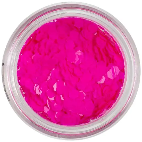 Confetti decorativ - hexagoane roz neon 3mm