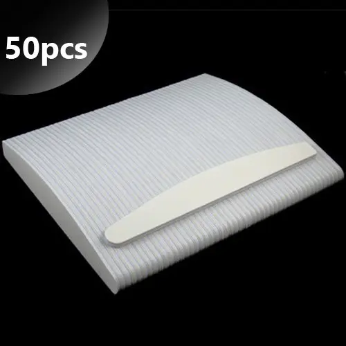 Inginails Pile unghii profesionale albe, semilună, curbate 80/80 - 50buc