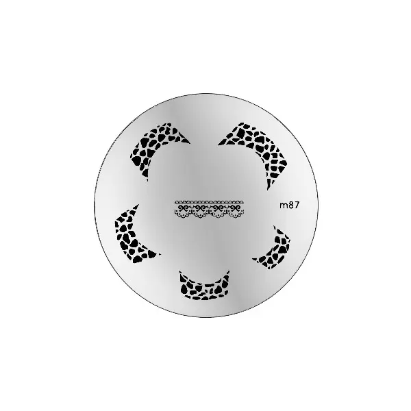 Placă ștampilare M87 - manichiură franțuzească, animal print