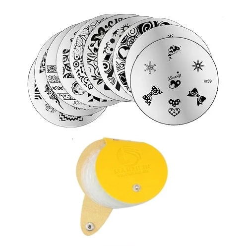 Set 10 bucăți plăcuțe de ștampilare și cutii pentru plăcuțele de ștampilare