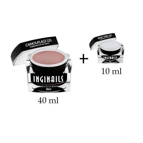 Set Inginails Professional - gel UV Camouflage 40ml - gel UV Base Thin 10ml