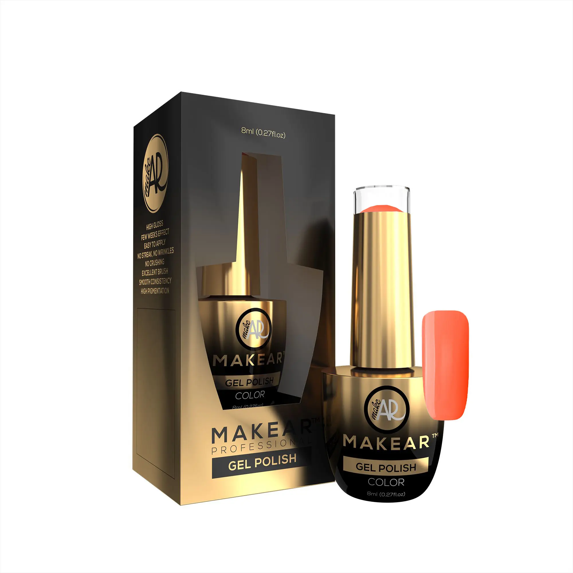Makear Gel colorat pentru unghii – Neon salmon orange – N28, 8ml