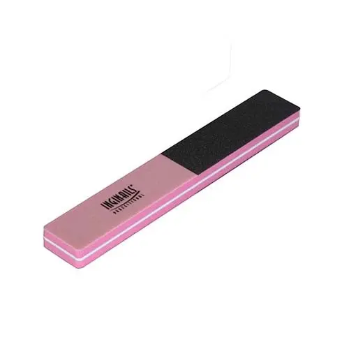 Inginails Professional Pilă de unghii din spumă, roz-negru - 4 fețe, 100/180/240/320
