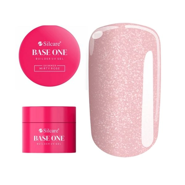 Gel UV Silcare Base One Builder pentru unghii – Shimmer Misty Rose, 50g