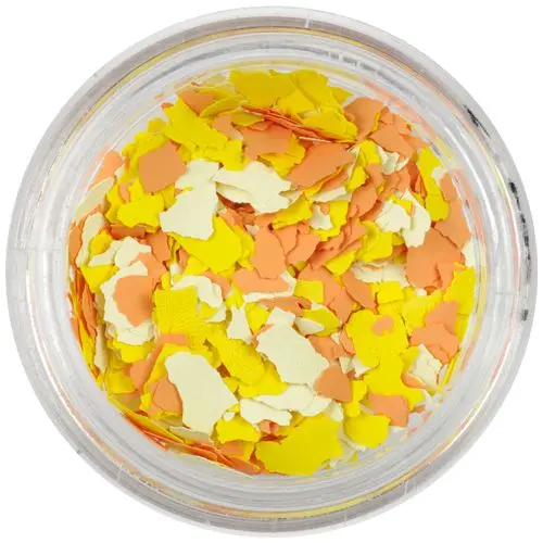 Confetti mare cu o formă neregulată - bej, galben, roşu