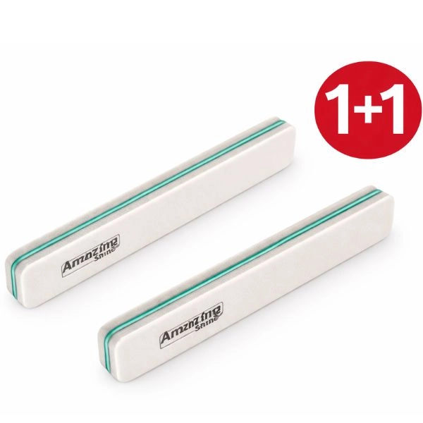 Pilă unghii profesională, spumă, zebră - centru verde, 100/180 - PROMOȚIE 1+1 GRATUITĂ