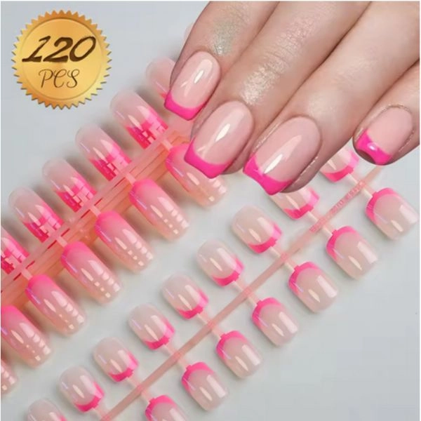 Tipuri de unghii, 120 buc - French Pink