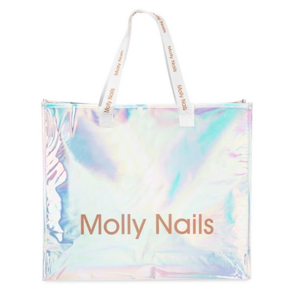 Geantă Molly Nails Premium Holo, albă