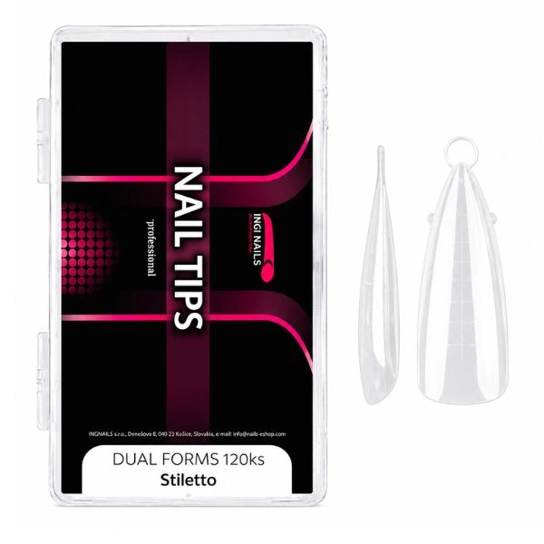 Tipsuri pentru unghii Stiletto – pentru polygel, transparente, 120 buc.
