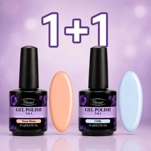 Ojă semipermanentă Christel 2 în 1 – Neon Moon 15 ml + OFERTĂ: Ojă semipermanentă Chilly 15 ml GRATUITĂ