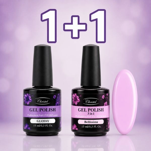 Ojă semipermanentă Christel – Gel Polish Glossy 15 ml + OFERTĂ: Ojă semipermanentă Bellissima 15 ml GRATUITĂ