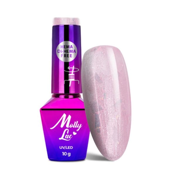 Ojă hibridă UV/LED MollyLac French Wedding Dress nr. 705, 10 g