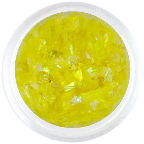 Fulgi de sclipici galben - nail art