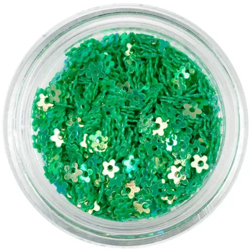 Decoraţiuni unghii - flori verde închis