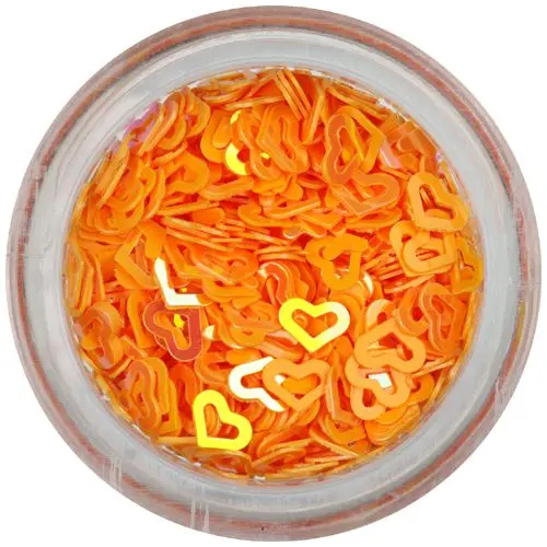 Paiete pentru unghii - inimi portocaliu intens