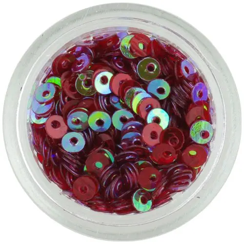 Paiete nail art în formă de disc, roşu închis
