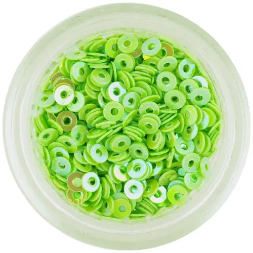 Paiete nail art verde deschis, formă de disc