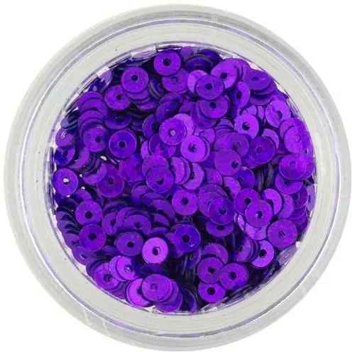Decoraţiuni pentru unghii - paiete în formă de disc, violet închis