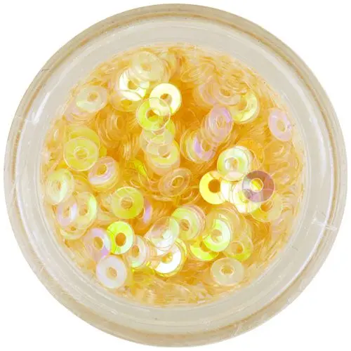 Paiete nail art în formă de disc, galben deschis
