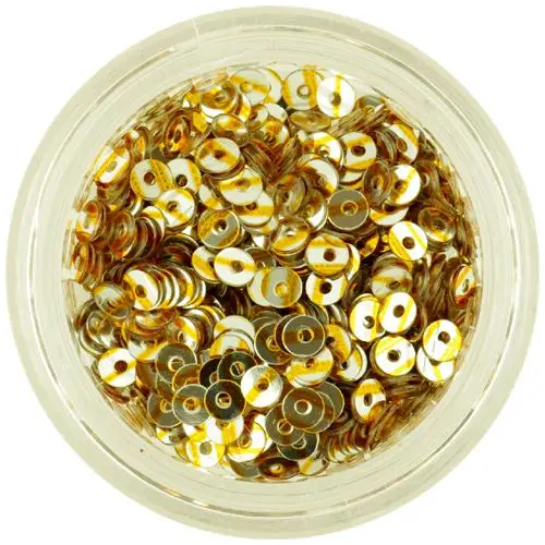 Paiete nail art în formă de disc, argintii cu dungi aurii