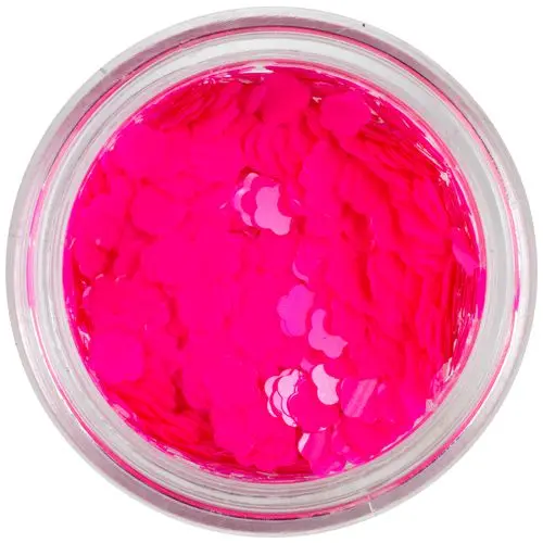 Decoraţiune pentru unghii - confetti floare roz neon
