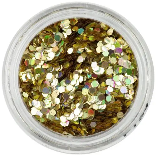 Hexagoane cu efect holografic - aurii