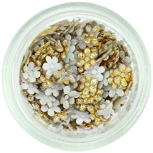 Flori din material pentru decorarea unghiilor - aurii
