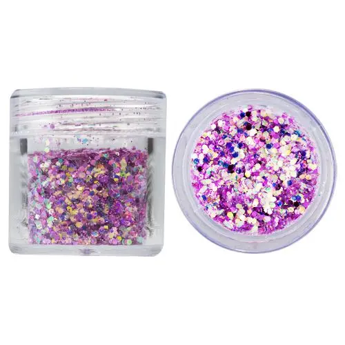 Hexagoane în pulbere de sclipici, 1mm - violet închis, 10g