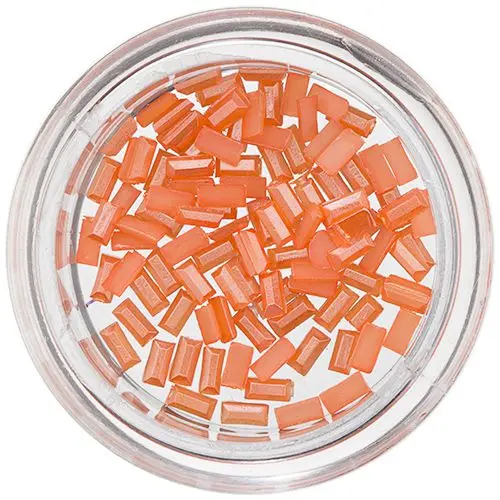Dreptunghiuri perlate - decorațiuni nail art, portocalii