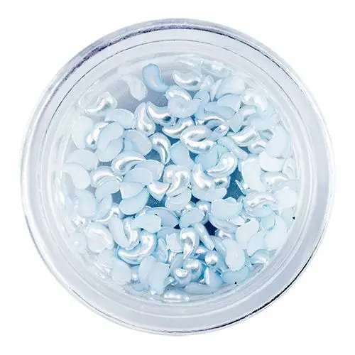Lacrimi curbate perlate - decorațiuni unghii, bleu