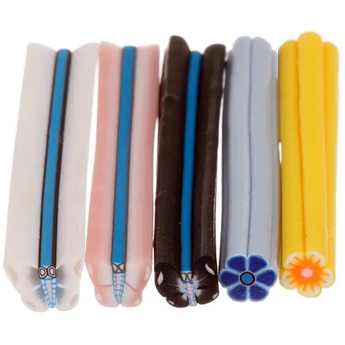 Fluturaș și Floare - bețe decorative fimo, 5buc