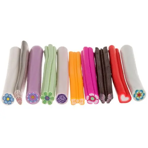 10buc, Fimo Nail Art Mix - bețe decorative + lamă