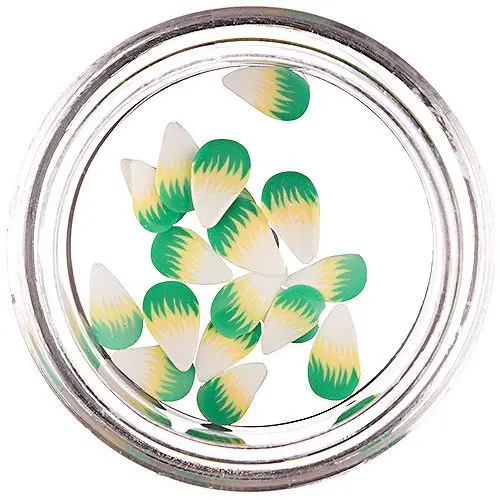 Lacrimi fimo alb-galben-verde - felii