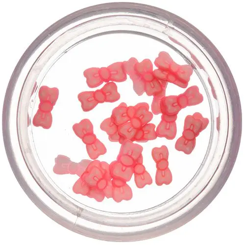 Fimo Nail Art - funde felii, alb-roz neon