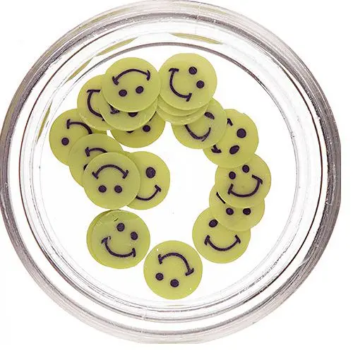 Smiley - fimo tăiate, verzi
